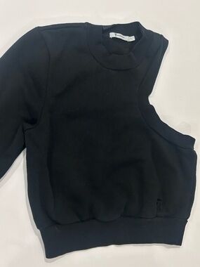 Alexander Wang Black One Sleeve Sweatshirt - T by Alexander Wang